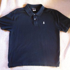 Men's PSYCHO BUNNY Black Polo Shirt, UK Size 9
